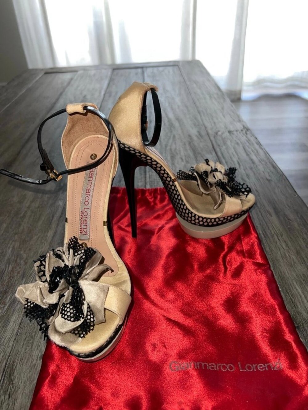 RARE Gianmarco Lorenzi Couture Floral Platform Stiletto Heels | EU 35 - Picture 3 of 12